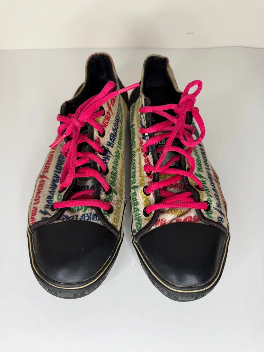 Harajuku Lovers Womens 9 Low Top Canvas Sneaker Tennis Shoe Anime Multicolor